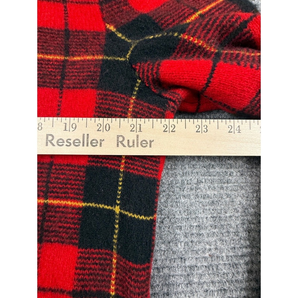 Polo Ralph Lauren Sweater Mens Large Red Plaid Shawl Neck Scottish Yarn - Picture 5 of 15